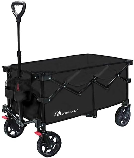 ブレーキ付きキャリーワゴン ブラック 折りたたみ可能